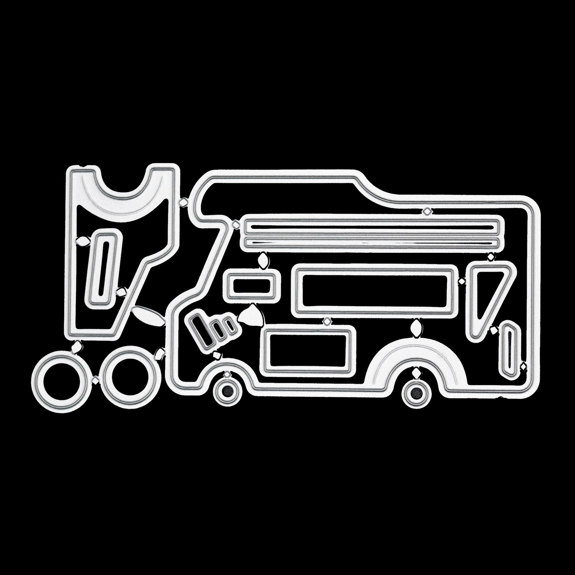 Camper van motorhome metal cutting dies set for card making
