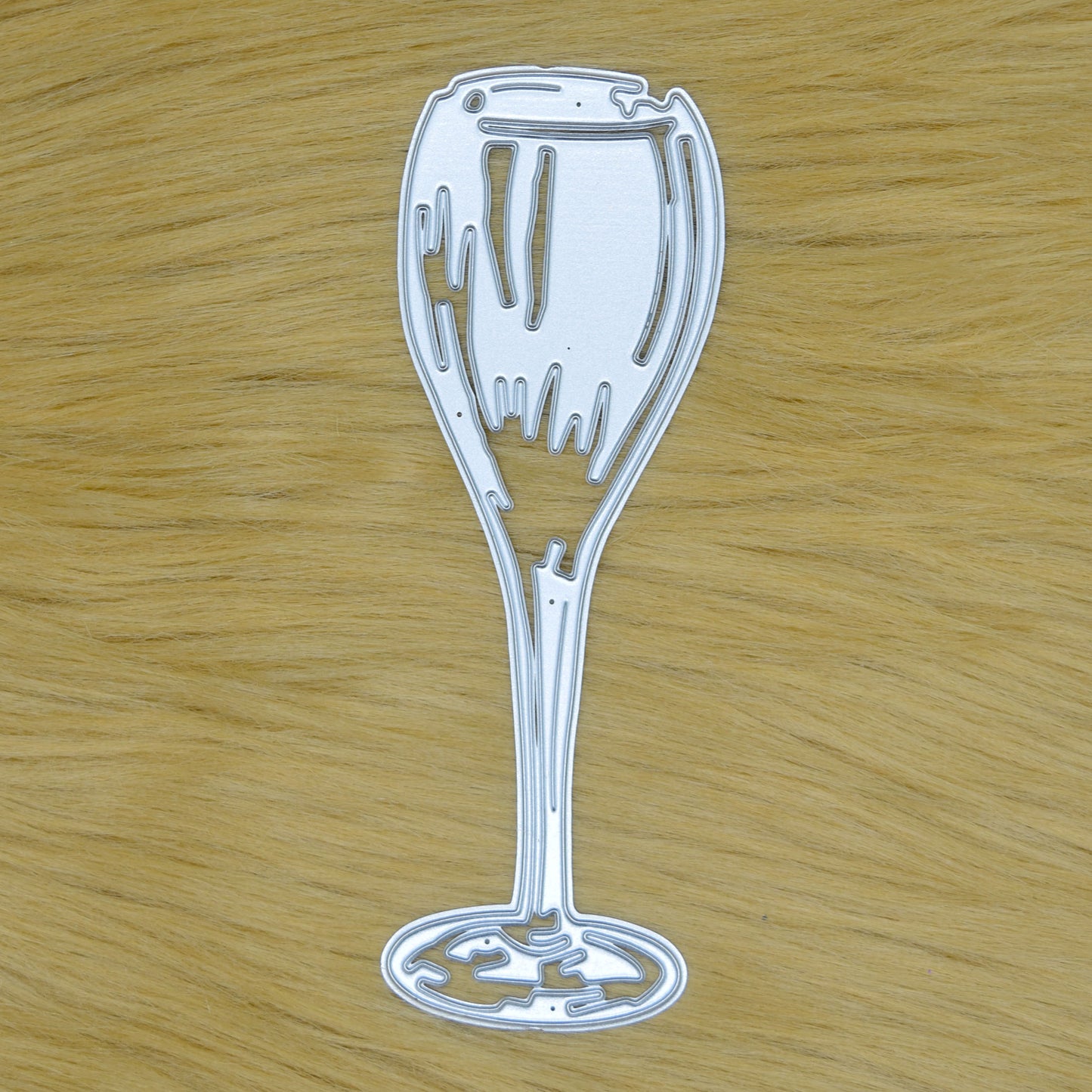 Champagne glass metal cutting die for card making and celebration themed papercrafts