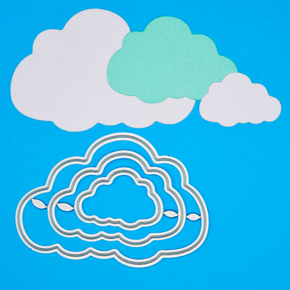 Cloud nesting metal cutting dies with layered cloud die cut examples for card making