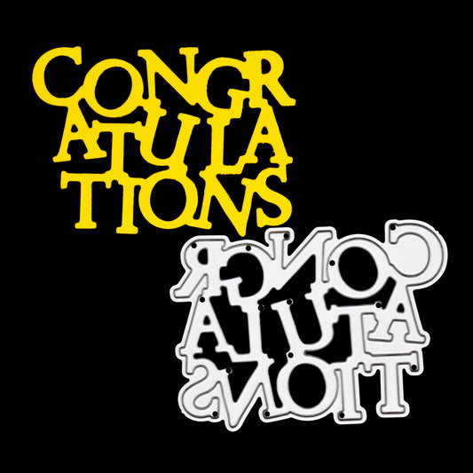 Congratulations metal cutting die with finished cut example