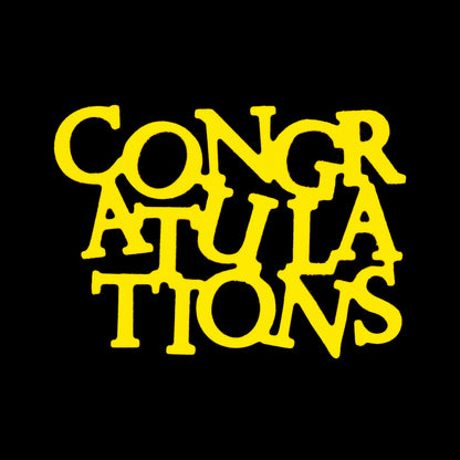 Congratulations die example cut from yellow card for card making