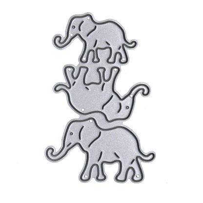 Elephant family metal cutting dies with three separate elephant designs for card making scrapbooking and paper craft projects
