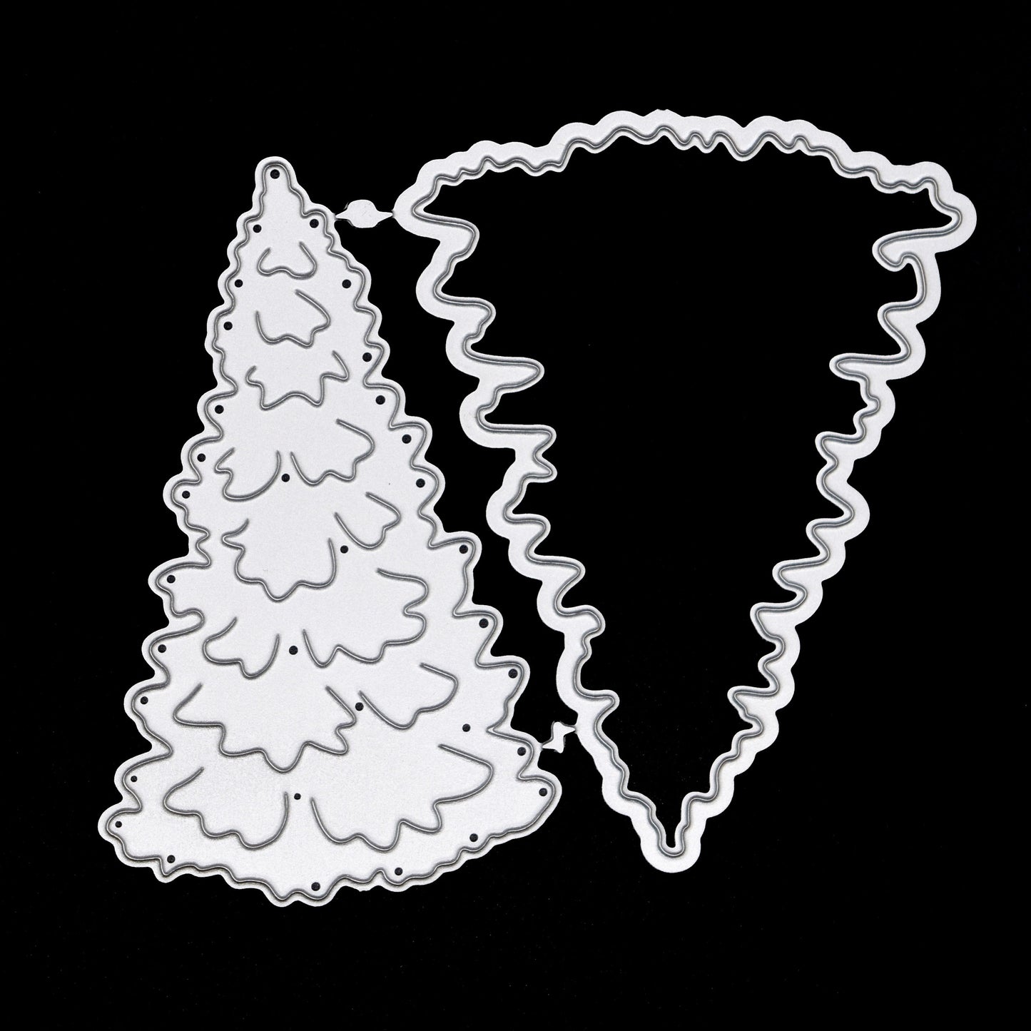 Festive Christmas tree metal cutting dies with layering detail pieces