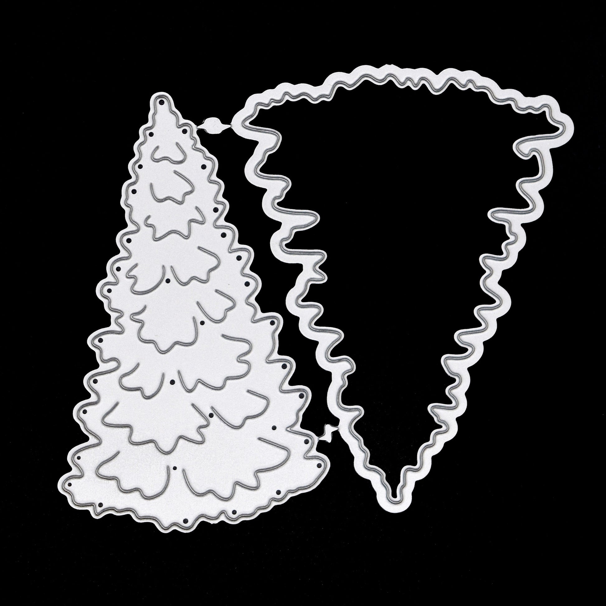 Festive Christmas tree metal cutting dies with layering detail pieces