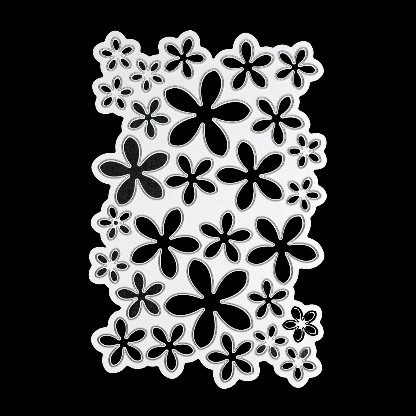 Floral background metal cutting die with multiple flower cut outs
