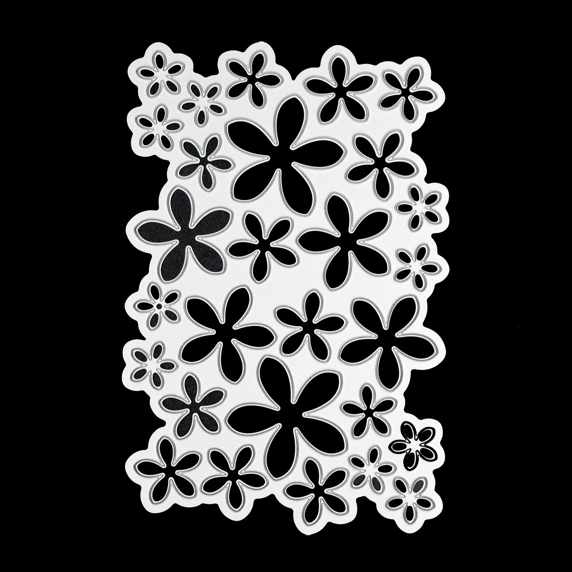 Floral background metal cutting die with multiple flower cut outs