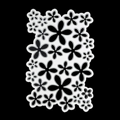 Floral background metal cutting die with multiple flower cut outs