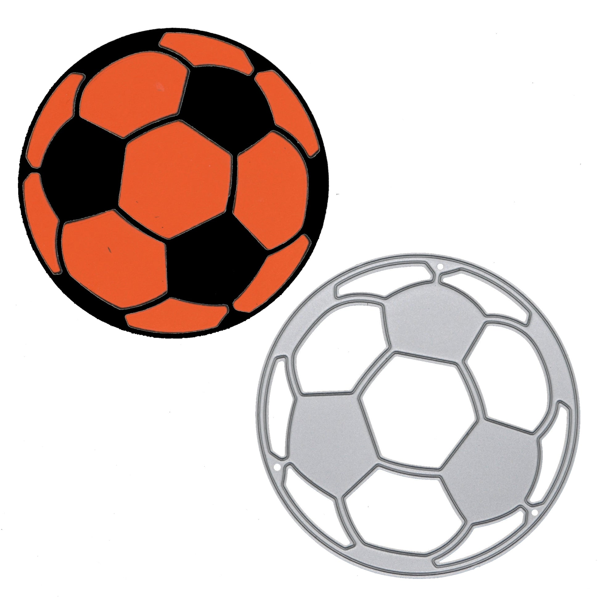 Football metal cutting die with finished cut example