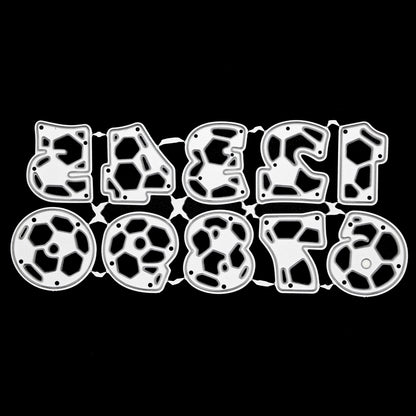 Football number cutting dies on black background