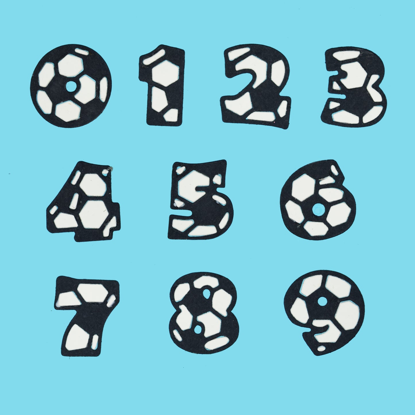 Football number metal cutting dies set 0 to 9 for card making