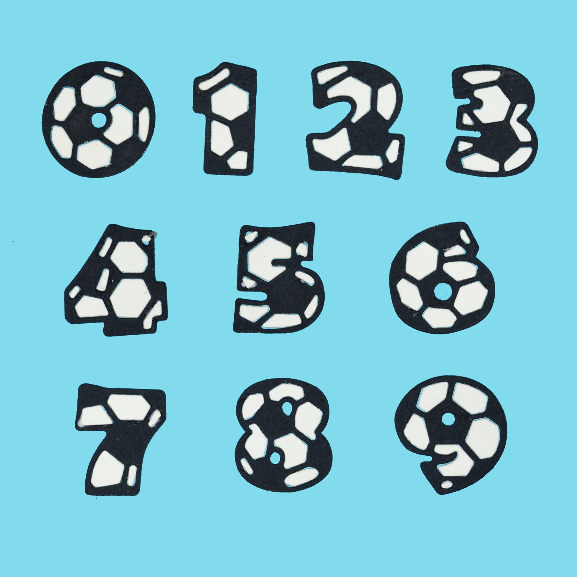 Football number metal cutting dies set 0 to 9 for card making