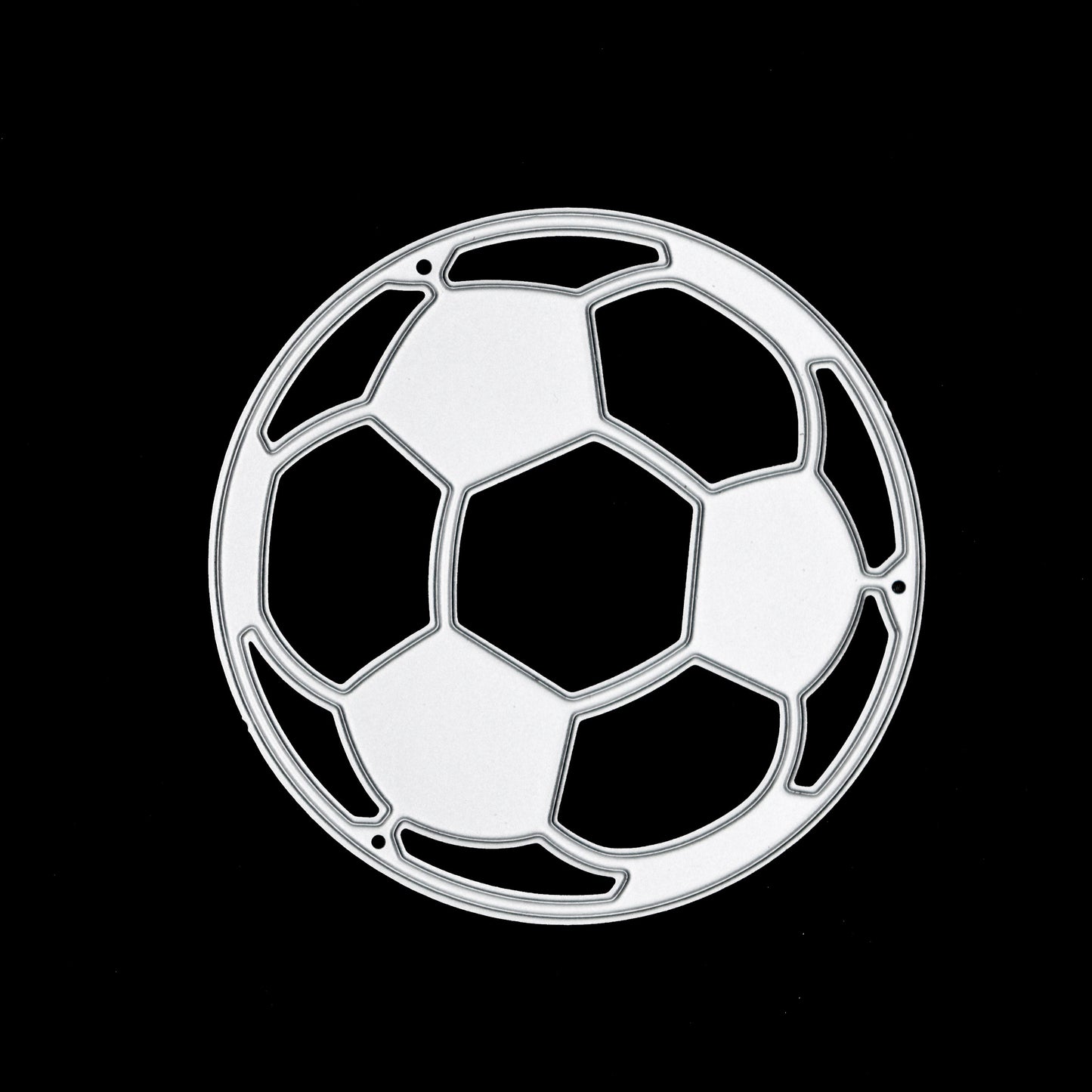 Football pattern metal cutting die on black background