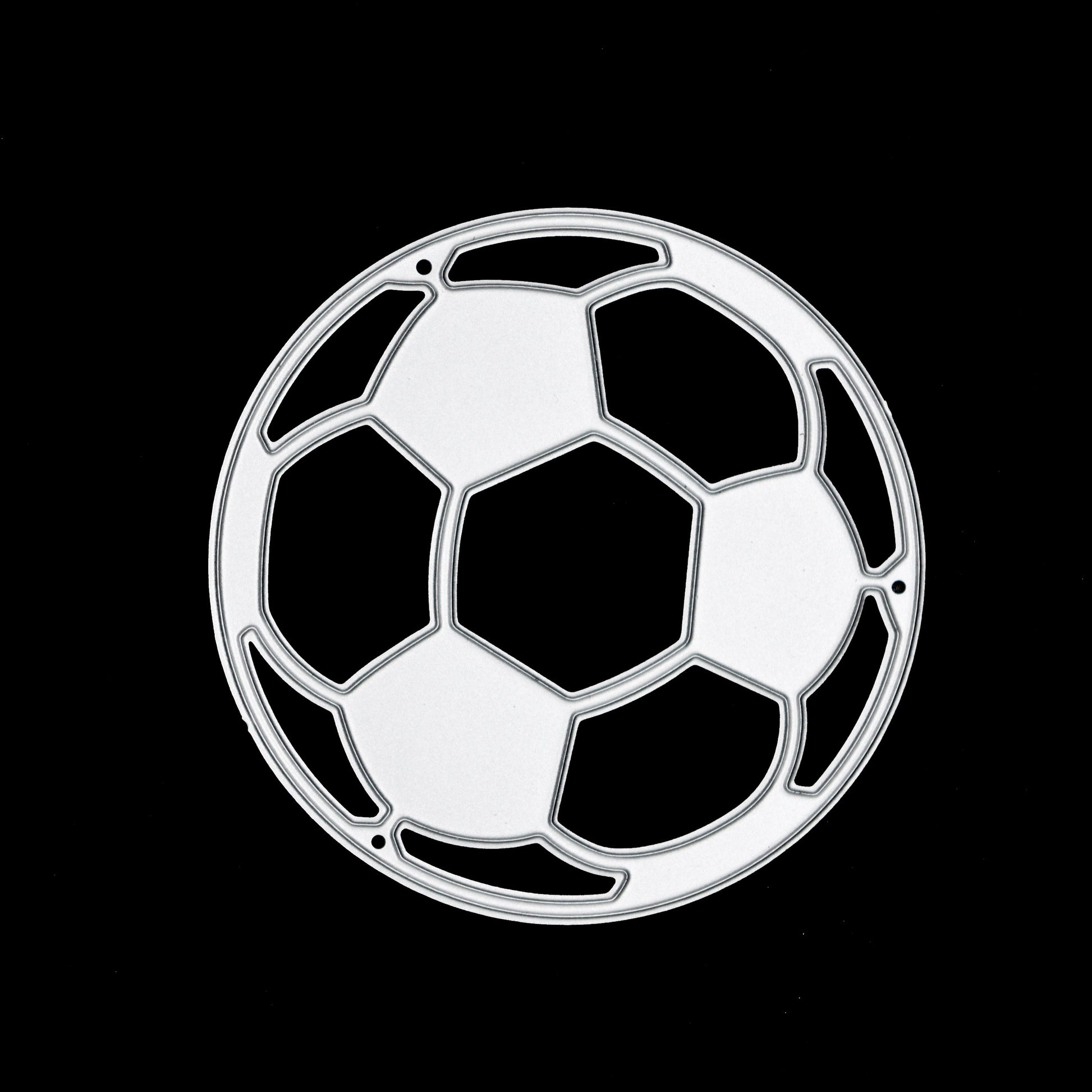 Football pattern metal cutting die on black background