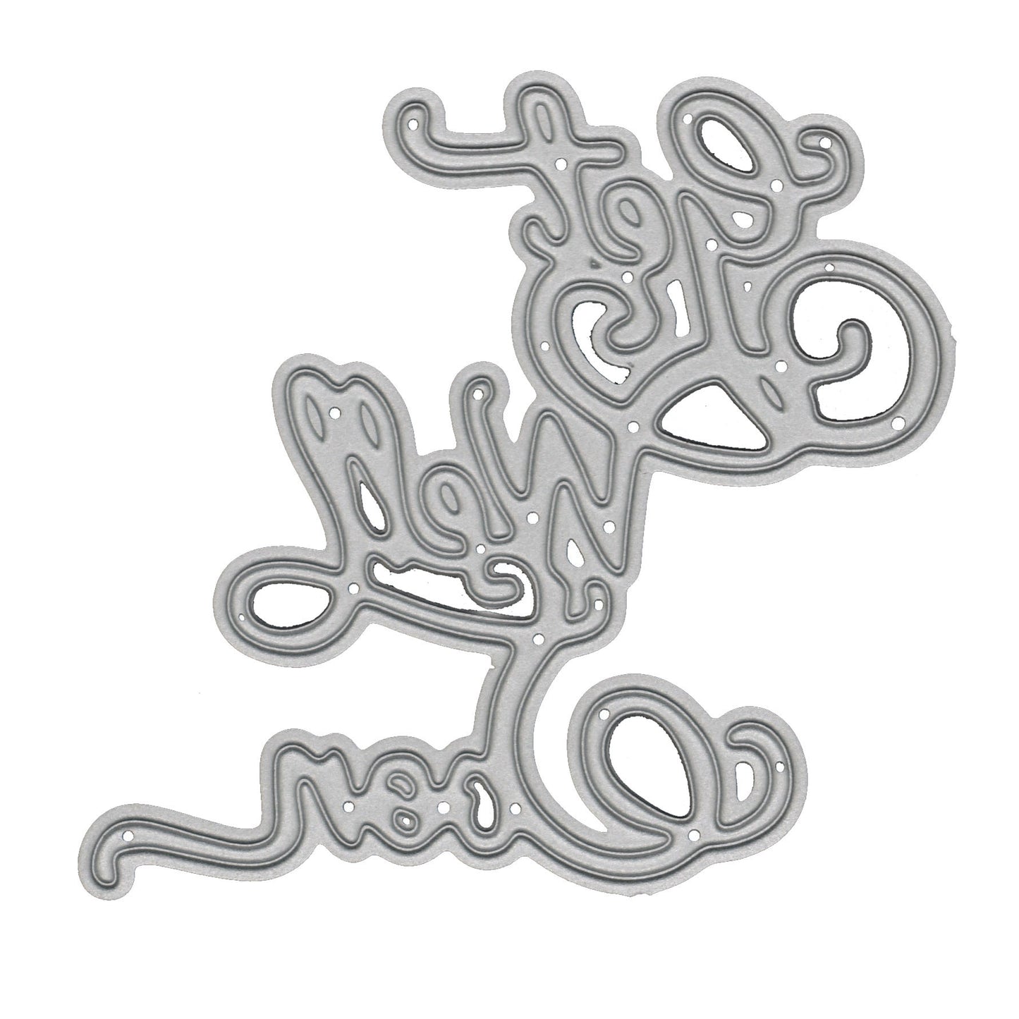 Get Well Soon script sentiment metal cutting die isolated on white background for handmade card making and papercraft projects