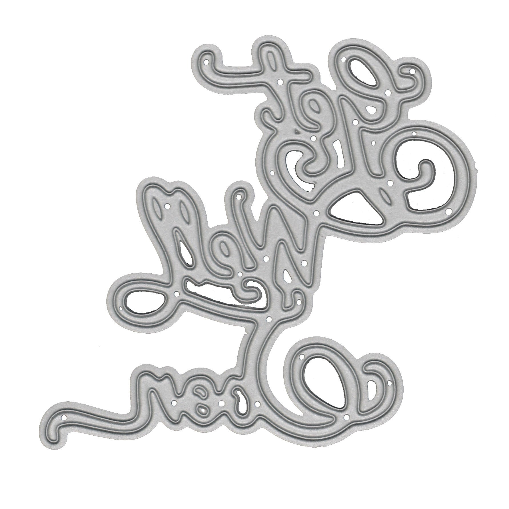 Get Well Soon script sentiment metal cutting die isolated on white background for handmade card making and papercraft projects