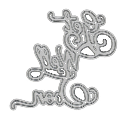 Get Well Soon script sentiment metal cutting die isolated on white background for handmade card making and papercraft projects