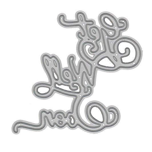 Get Well Soon script sentiment metal cutting die isolated on white background for handmade card making and papercraft projects