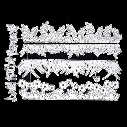Decorative grass border and foliage metal cutting dies for scene building card making projects