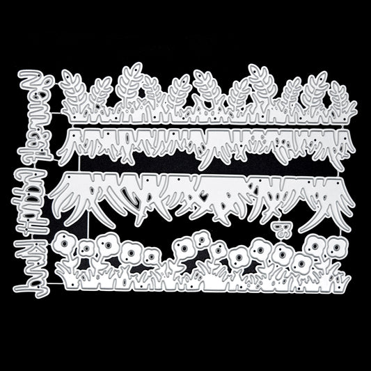 Decorative grass border and foliage metal cutting dies for scene building card making projects