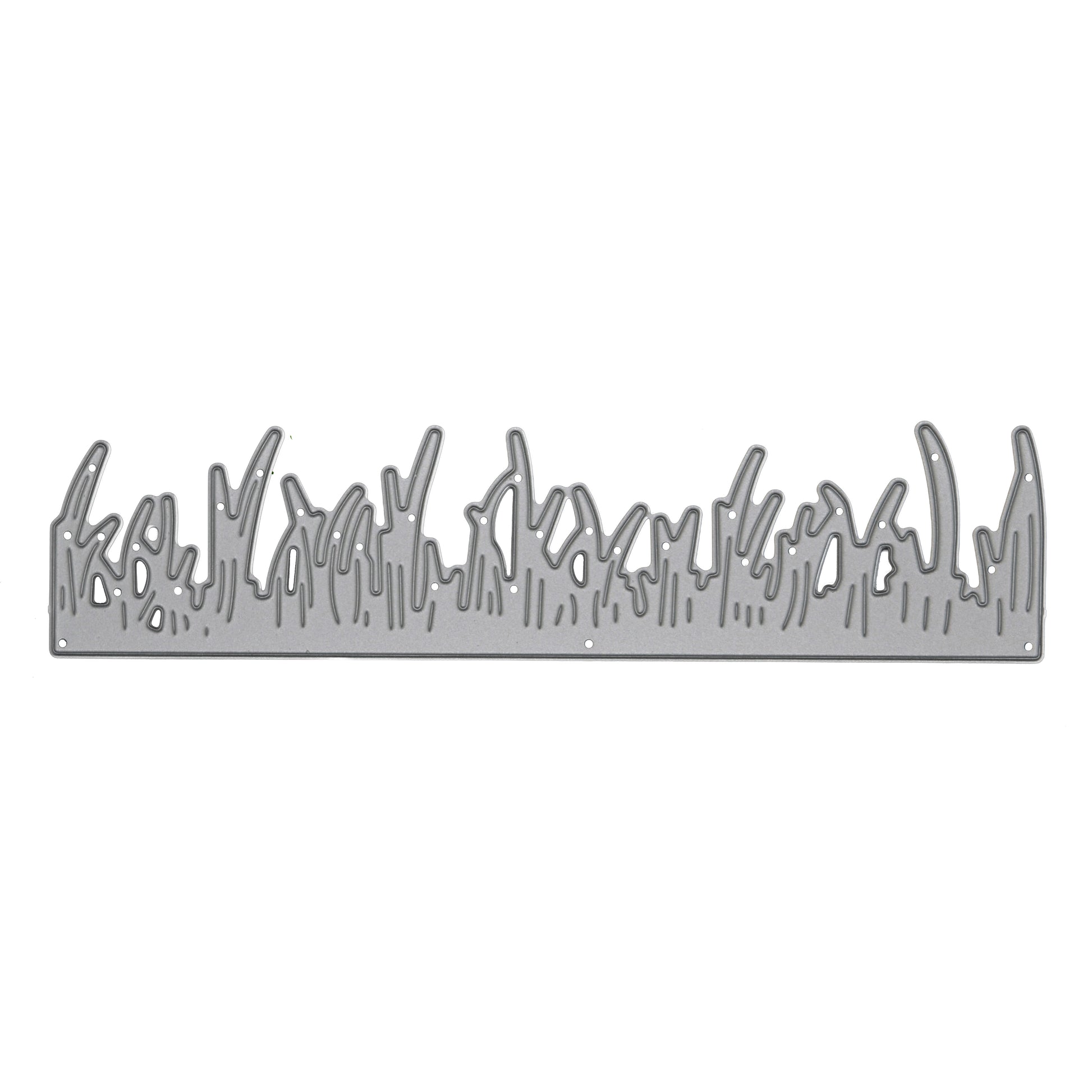 Grass border metal cutting die shown on a plain light background with the full decorative grass design visible