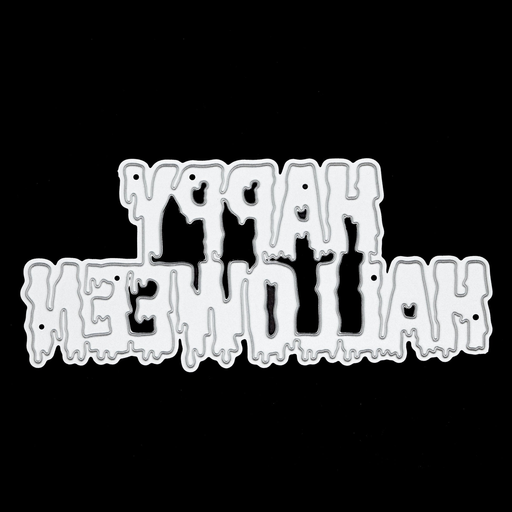 Halloween drip style sentiment metal cutting die clean product view