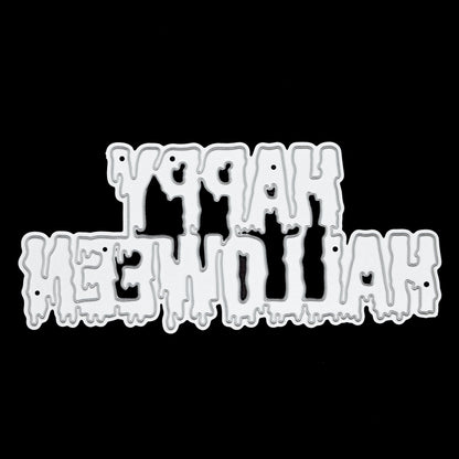 Halloween drip style sentiment metal cutting die clean product view