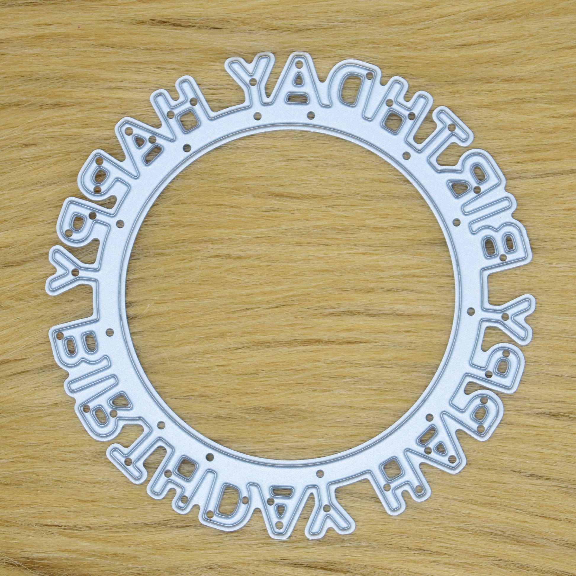 Happy Birthday circular frame metal cutting die for card making and scrapbook projects