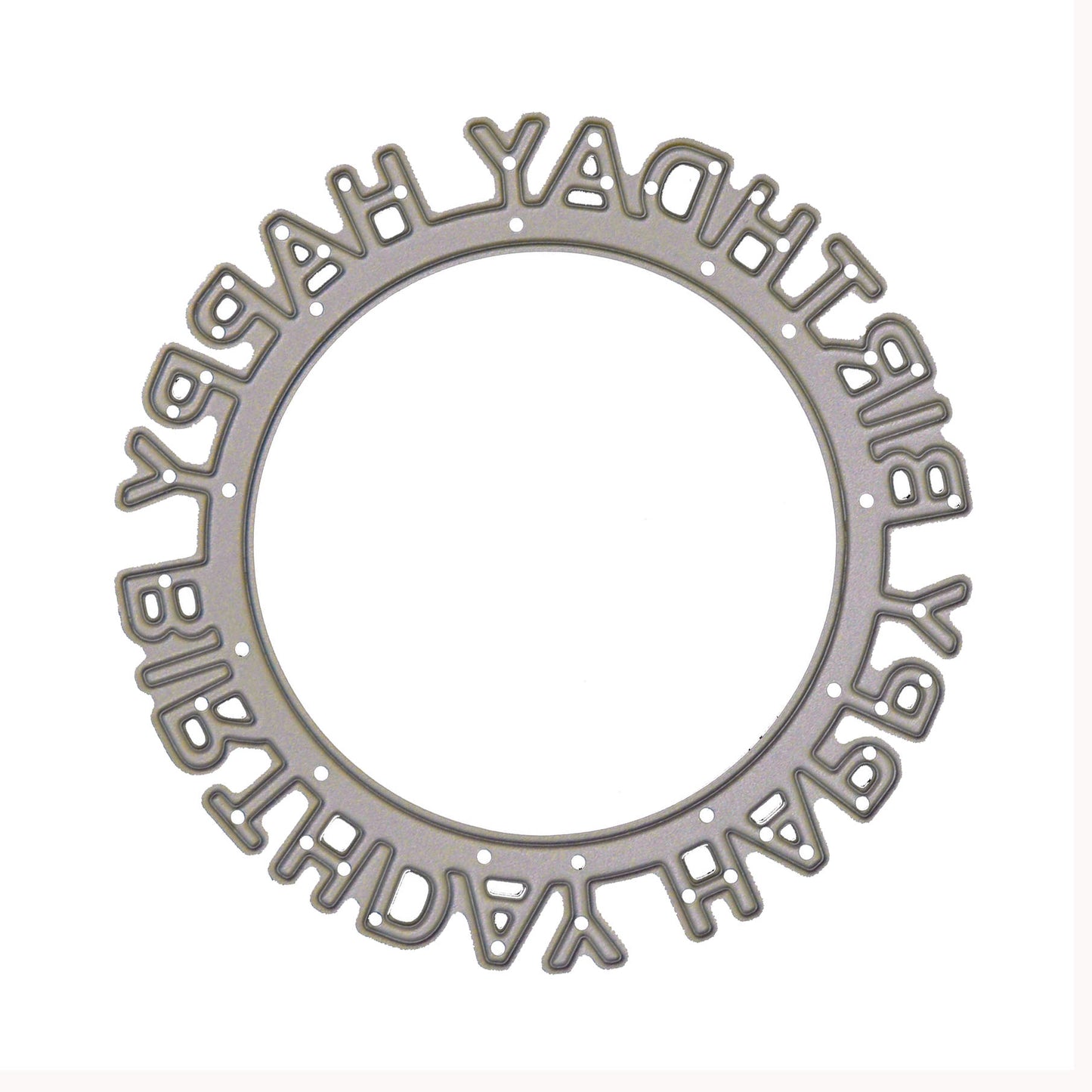 Happy Birthday circular sentiment frame metal cutting die for card making and papercrafts