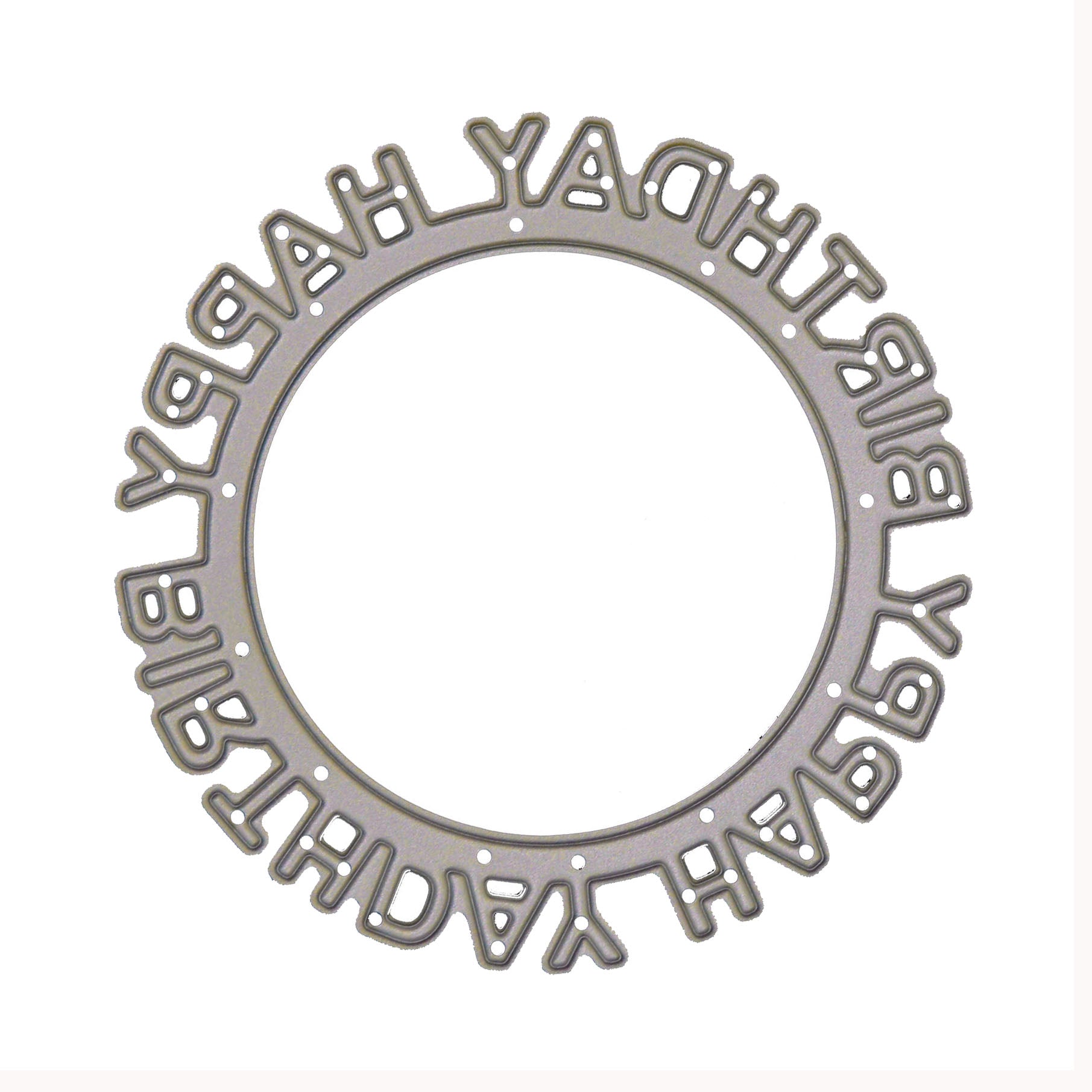 Happy Birthday circular sentiment frame metal cutting die for card making and papercrafts