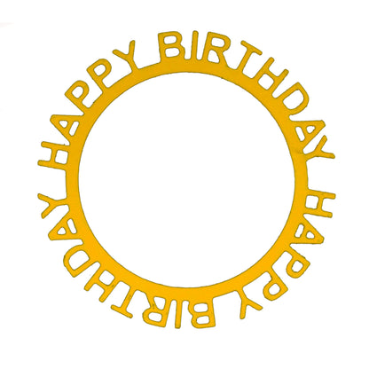 Happy Birthday circular frame die cut sentiment for handmade birthday cards