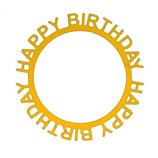 Happy Birthday circular frame die cut sentiment for handmade birthday cards