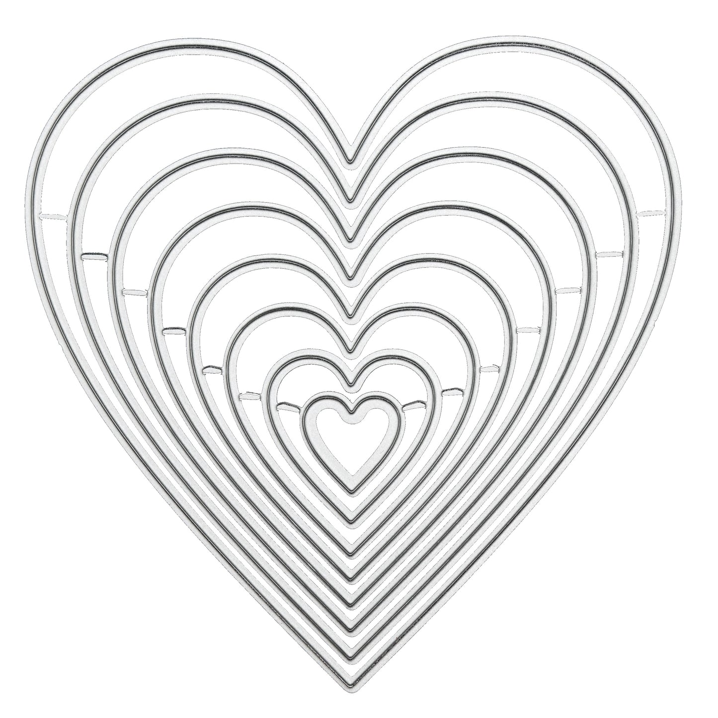 Heart nesting metal cutting dies set straight edge layering hearts