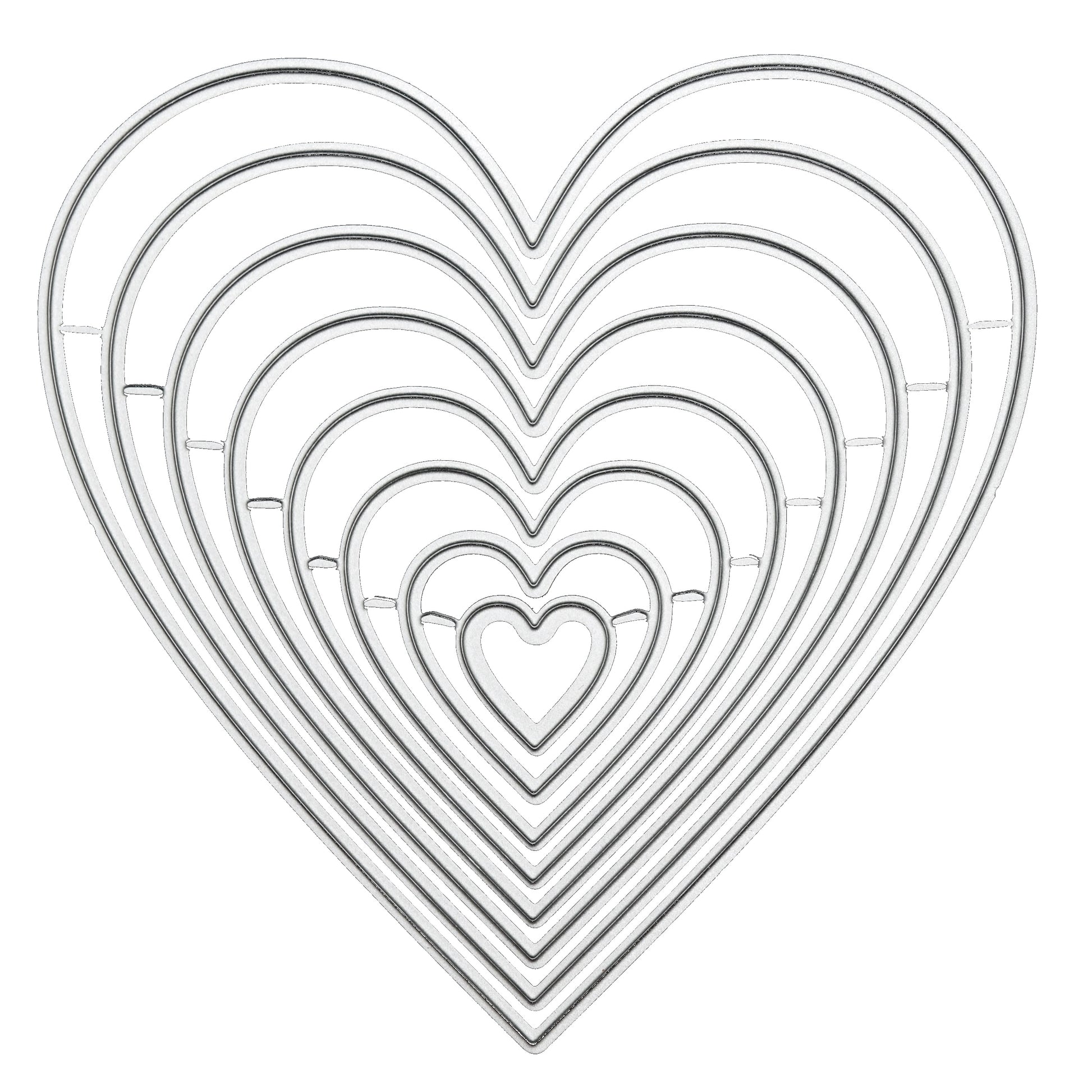 Heart nesting metal cutting dies set straight edge layering hearts