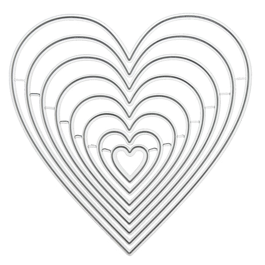 Heart nesting metal cutting dies set straight edge layering hearts