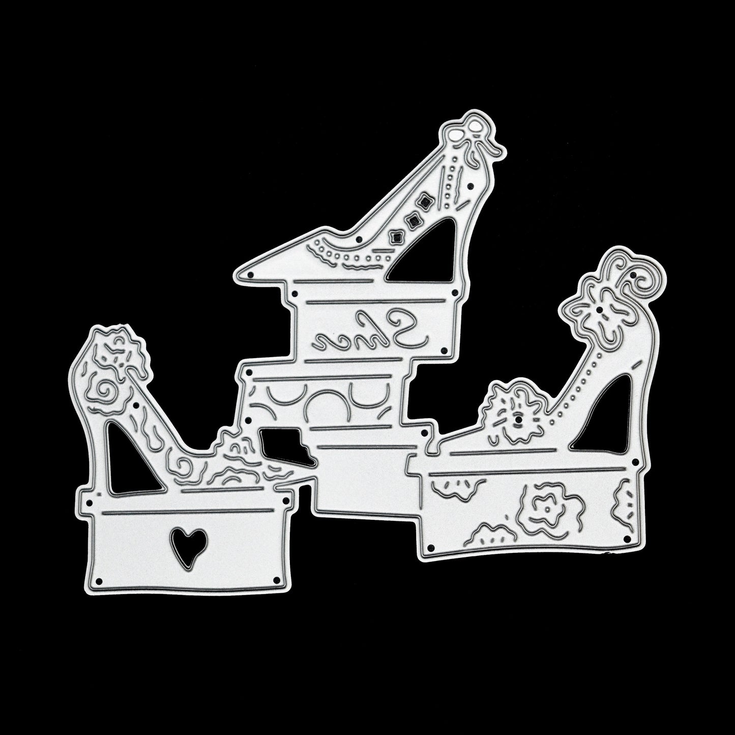 High heel shoes and shoebox metal cutting die for fashion themed card making and papercrafts