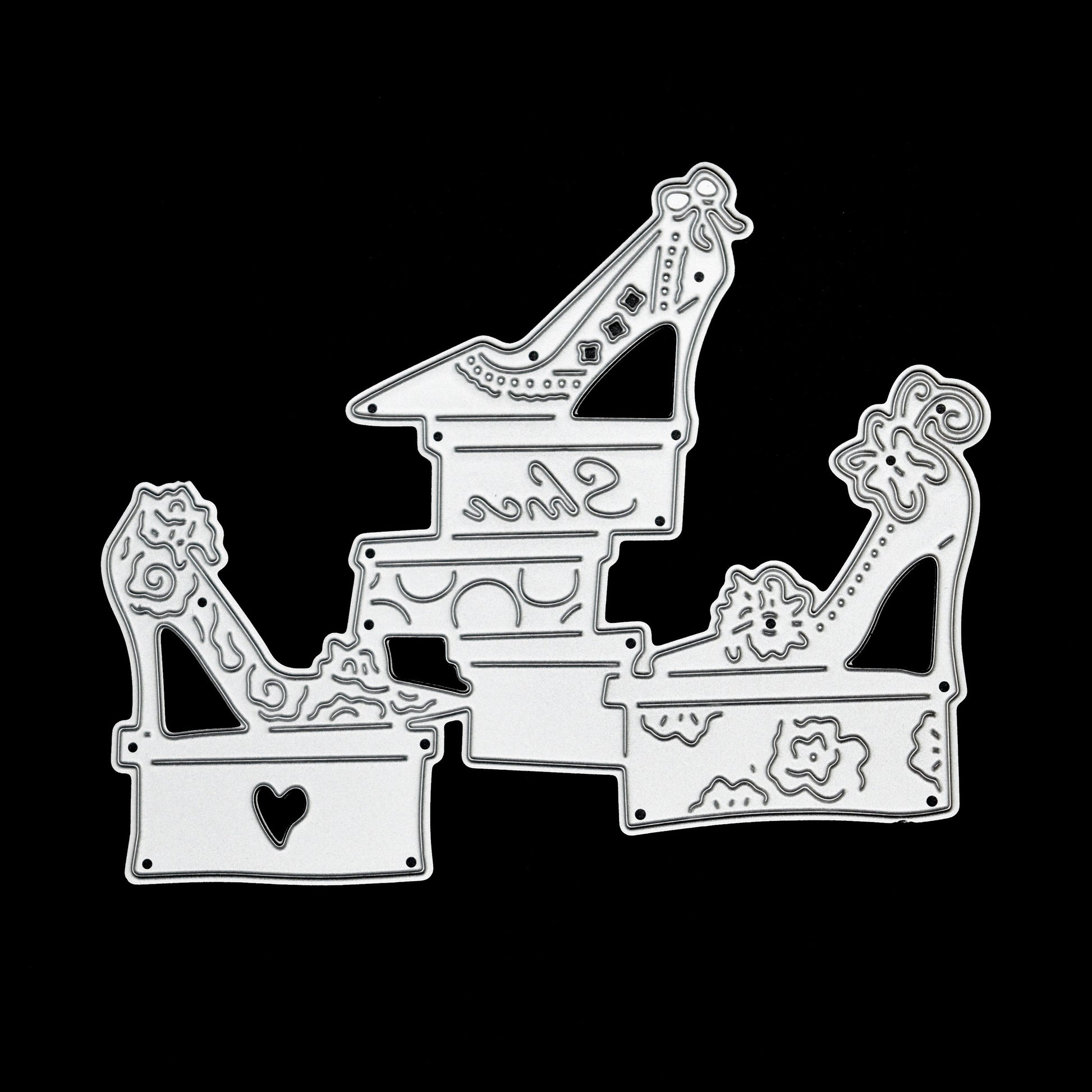 High heel shoes and shoebox metal cutting die for fashion themed card making and papercrafts