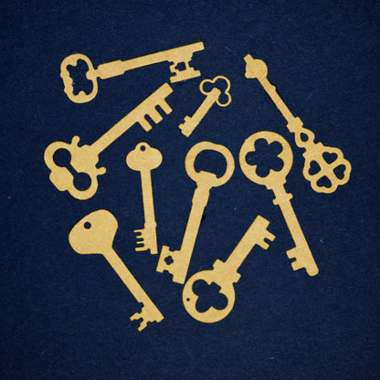 Vintage key die cut shapes cut from kraft card for steampunk themed cards scrapbooking and craft projects