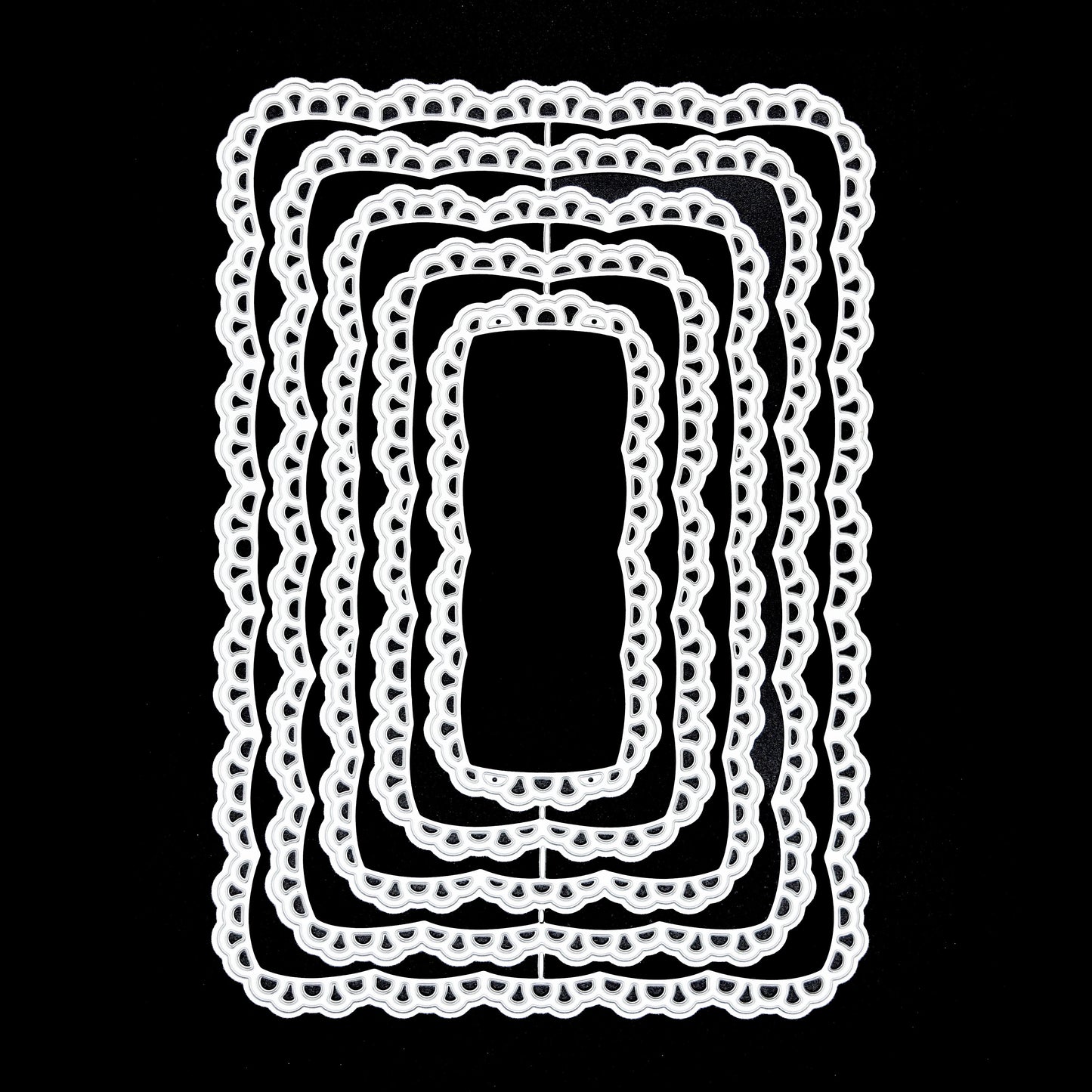 Lace rectangle nesting metal cutting dies set