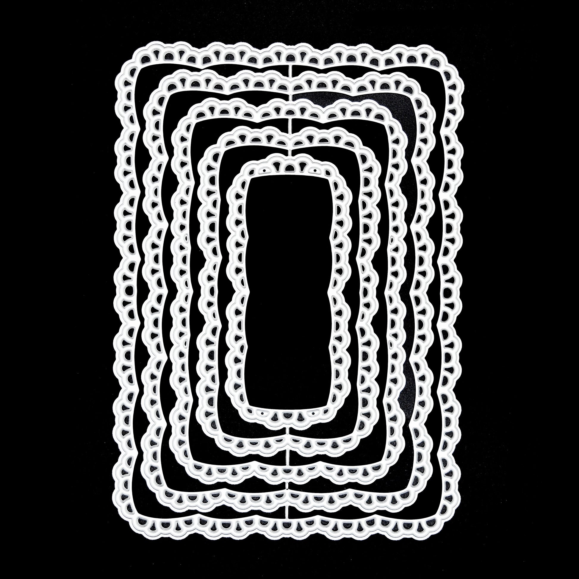 Lace rectangle nesting metal cutting dies set
