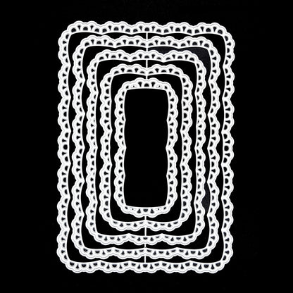 Lace rectangle nesting metal cutting dies set