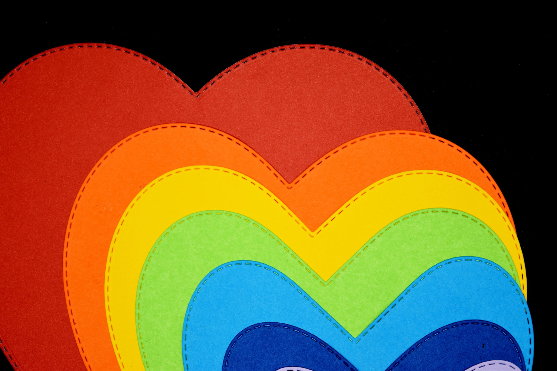 Layered heart die cuts created with nesting metal cutting dies for card making