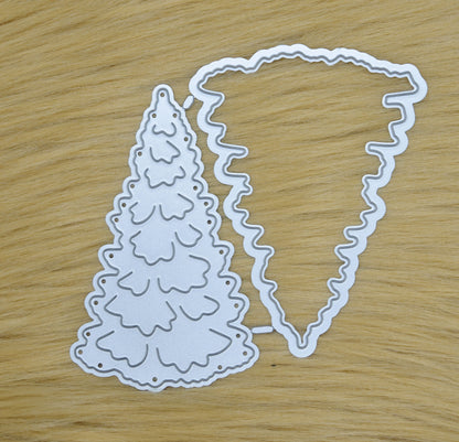 Layered Christmas tree metal cutting dies for festive card making and papercraft