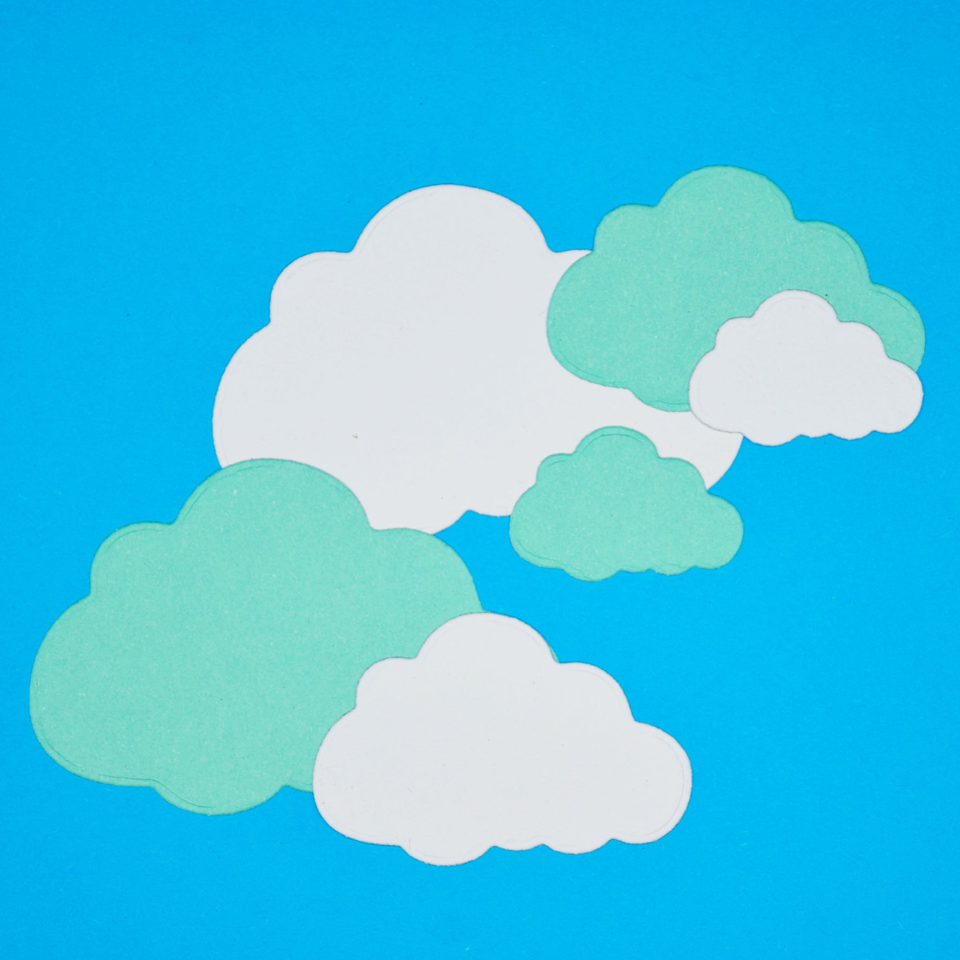 Layered cloud die cut examples created using cloud nesting metal cutting dies