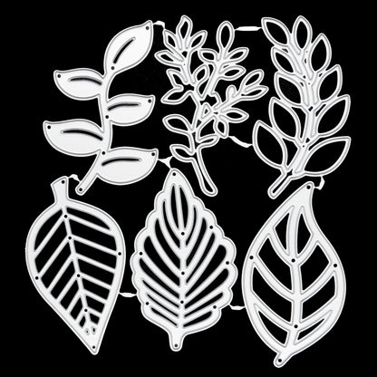 Leaf dies set with multiple botanical leaf shapes for card making and scrapbooking