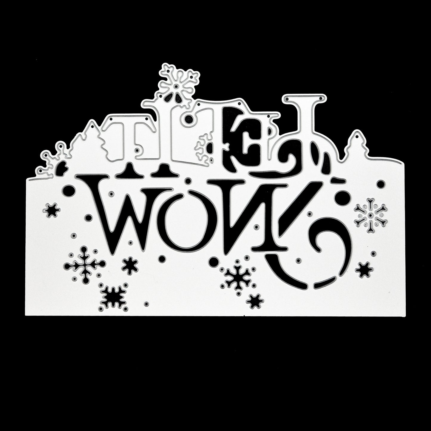 Let it snow metal cutting die with snowflake and winter scene design