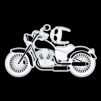 Motorbike metal cutting die with helmet design for card making
