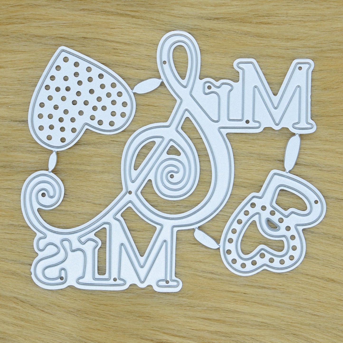 Mr and Mrs sentiment metal cutting die with decorative ampersand and heart details for wedding and anniversary card making