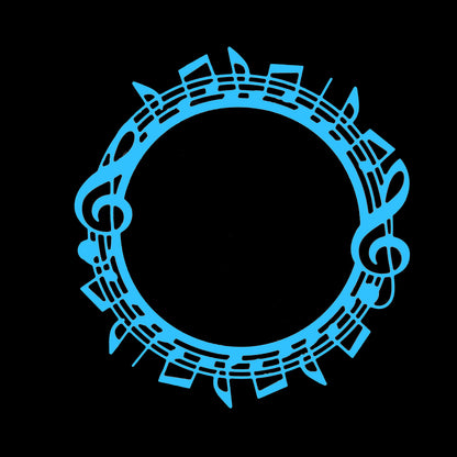 Circular music notes frame created using metal cutting die