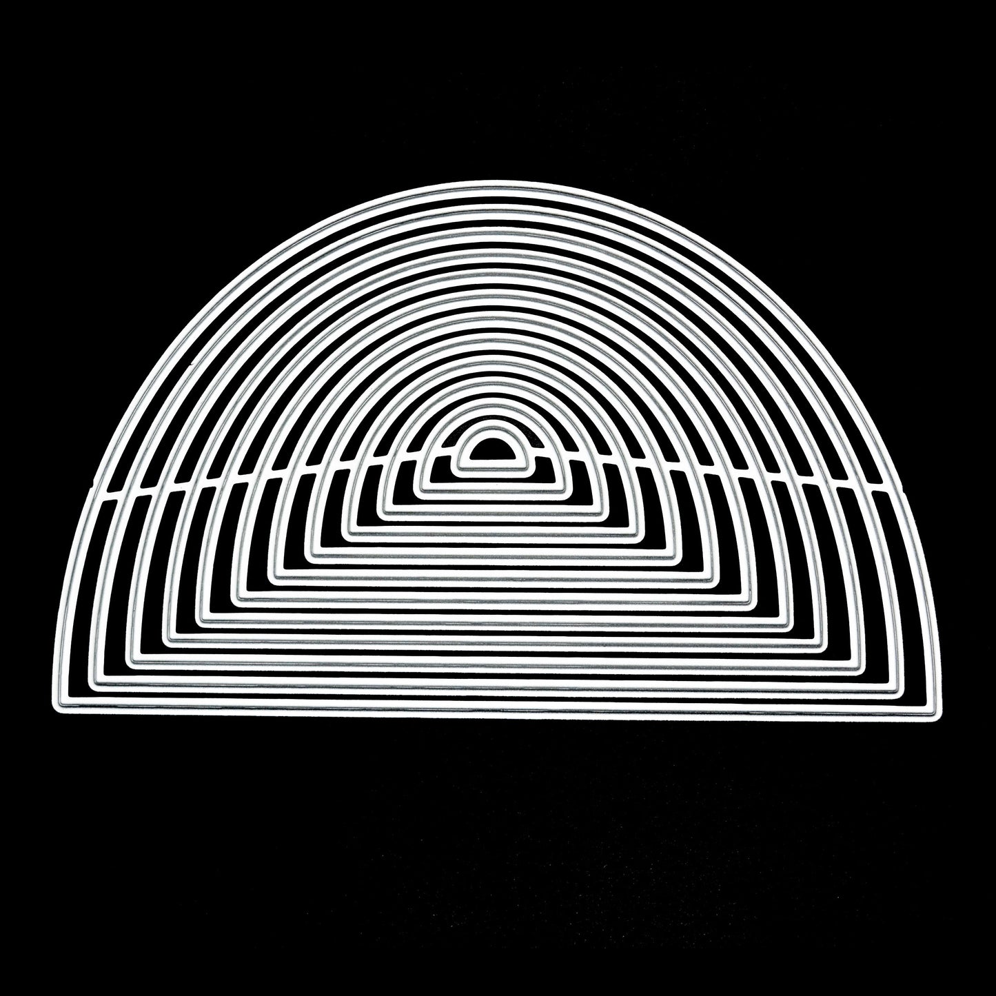 Complete nest of semicircle metal cutting dies for card making and papercrafts