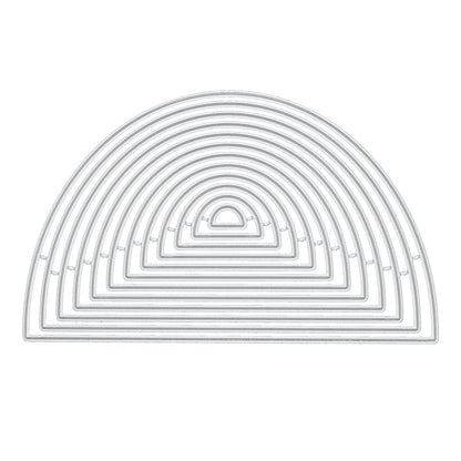 Nest of semicircle metal cutting dies set for card making and papercraft projects
